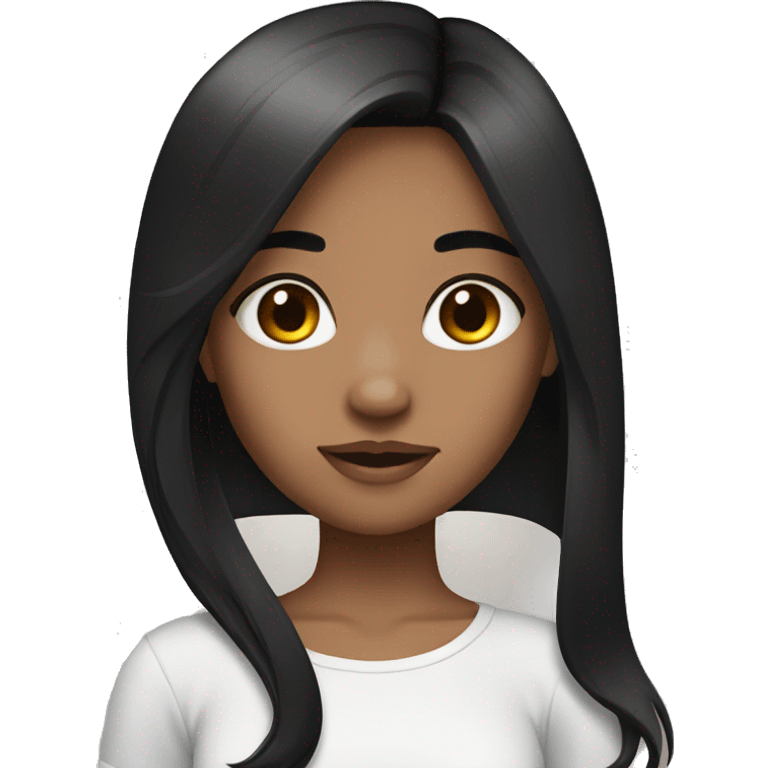 Cute girl with straight black hair emoji