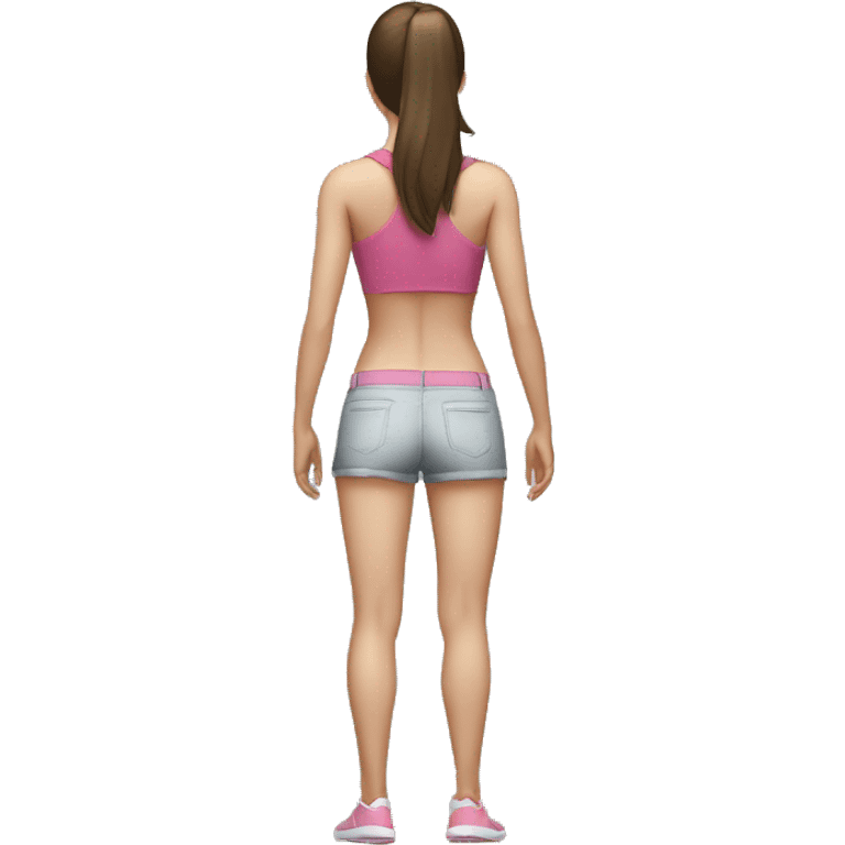 Back muscles woman pale brunette standing backwards, one person  emoji