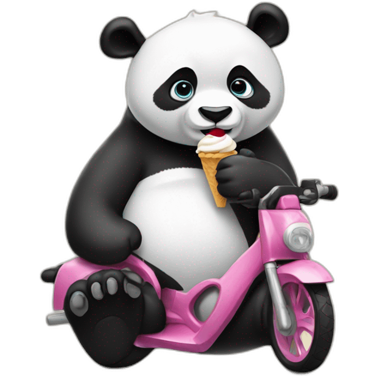 Panda eating icecream bikeny emoji