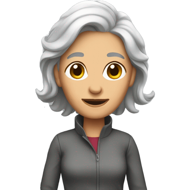 walking gray hair woman emoji