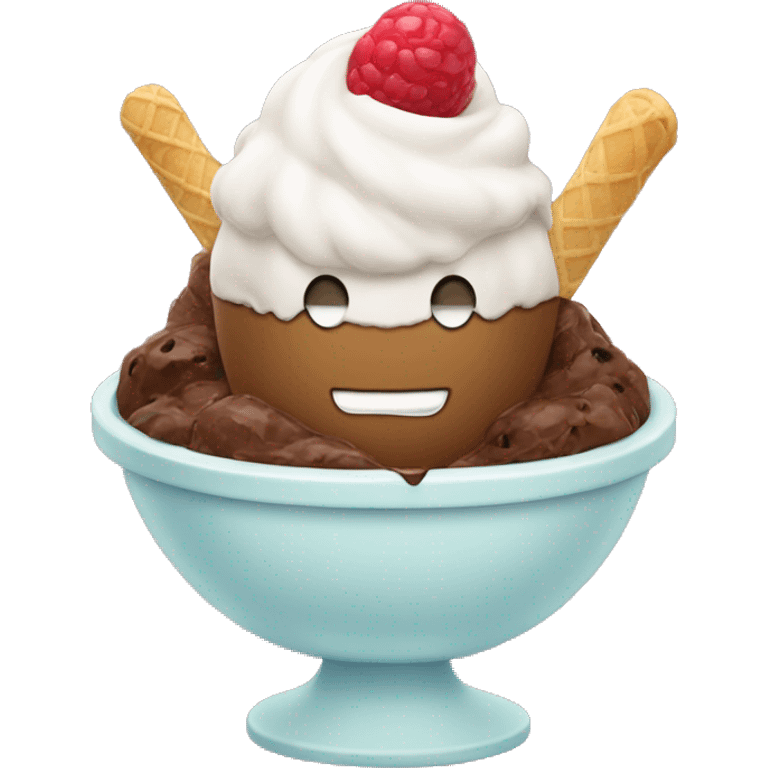  ice cream in a dessert bowl emoji