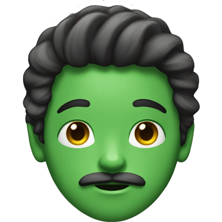 boy green skin with moustache and long hair emoji