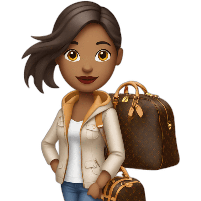 Travel girl with louis vuitton bag emoji