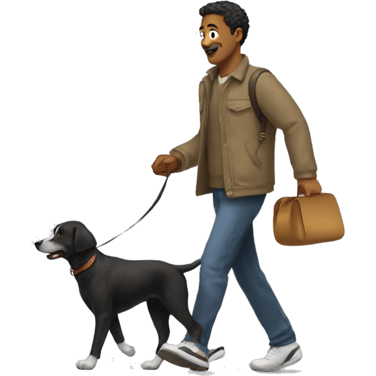 Edgar guy walking his dog emoji