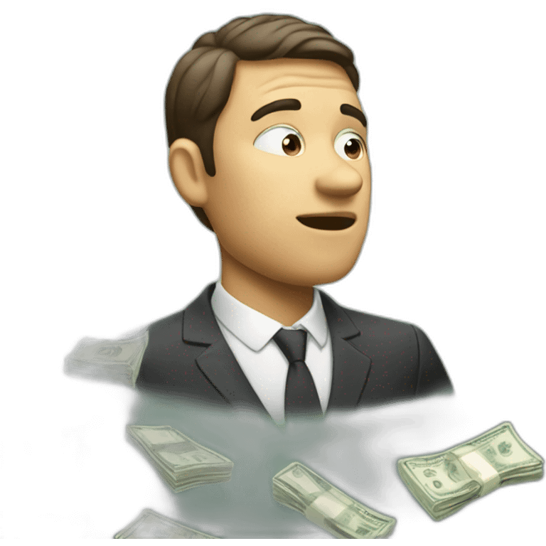 ambitious man thinking about money emoji