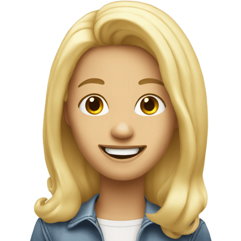 smiling blonde with long hair eating mayonnaise emoji