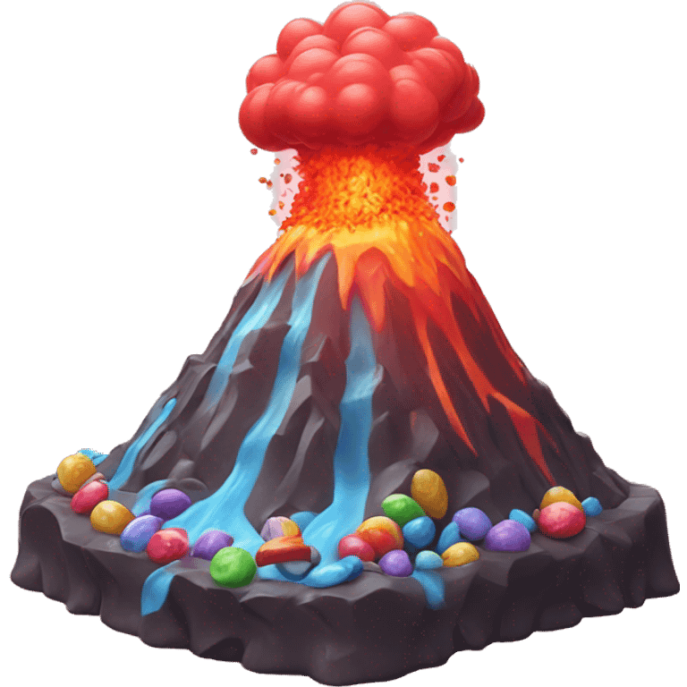 Volcano erupting candy  emoji