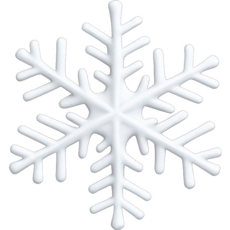 Realistic red and white striped snowflake isolated. emoji