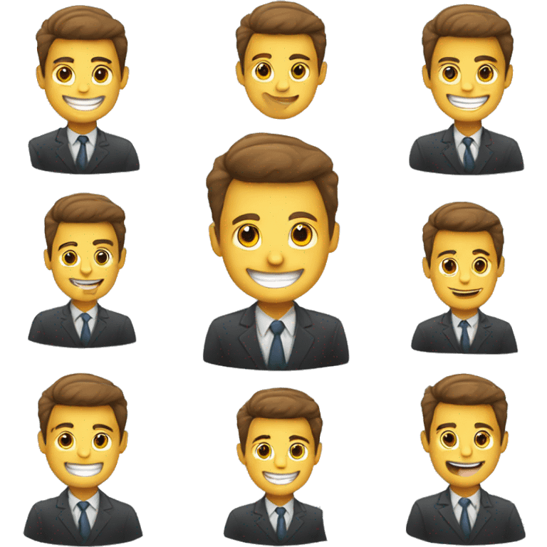 Creat emoji of an employee working happily in the office with friends  emoji