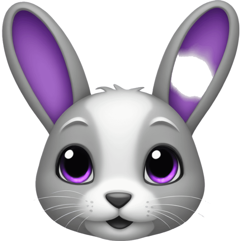 Bunny with purple flowers emoji