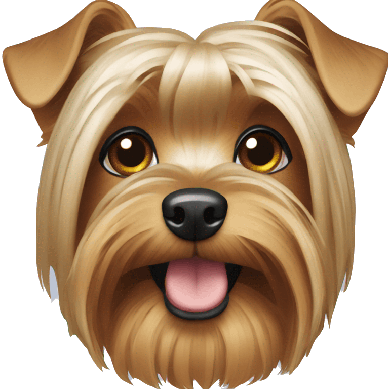 Dog yorkie in christmas emoji