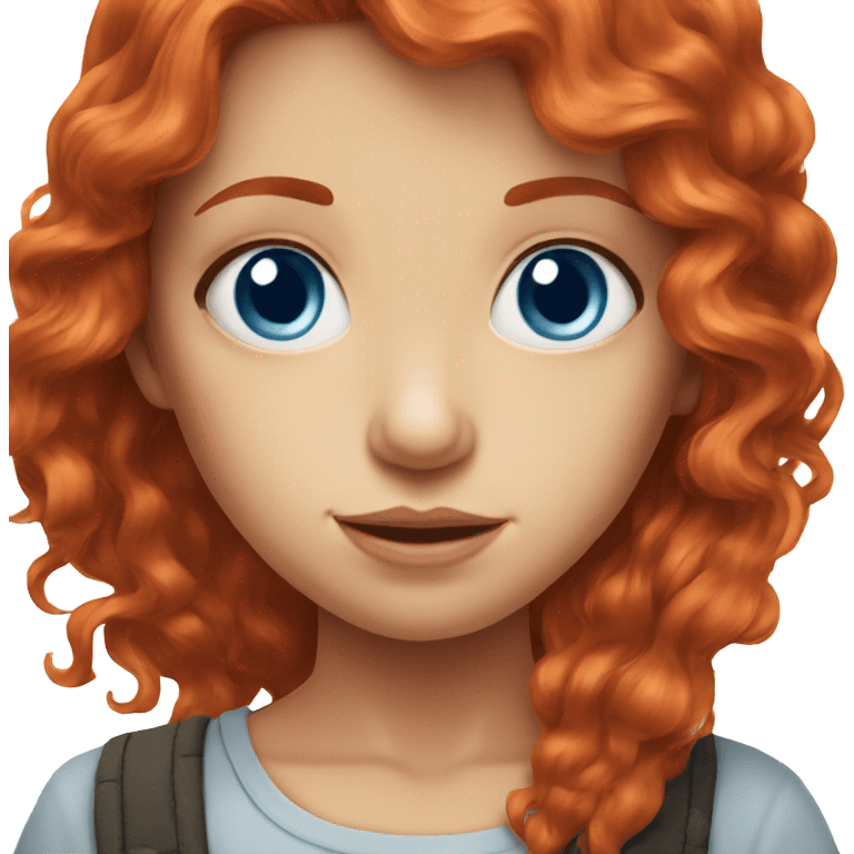 blue eyed red hair Girl portrait emoji