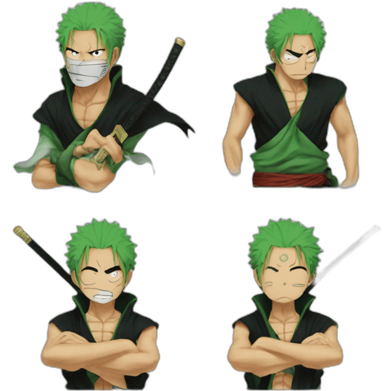 Zoro one piece in ashura mode emoji