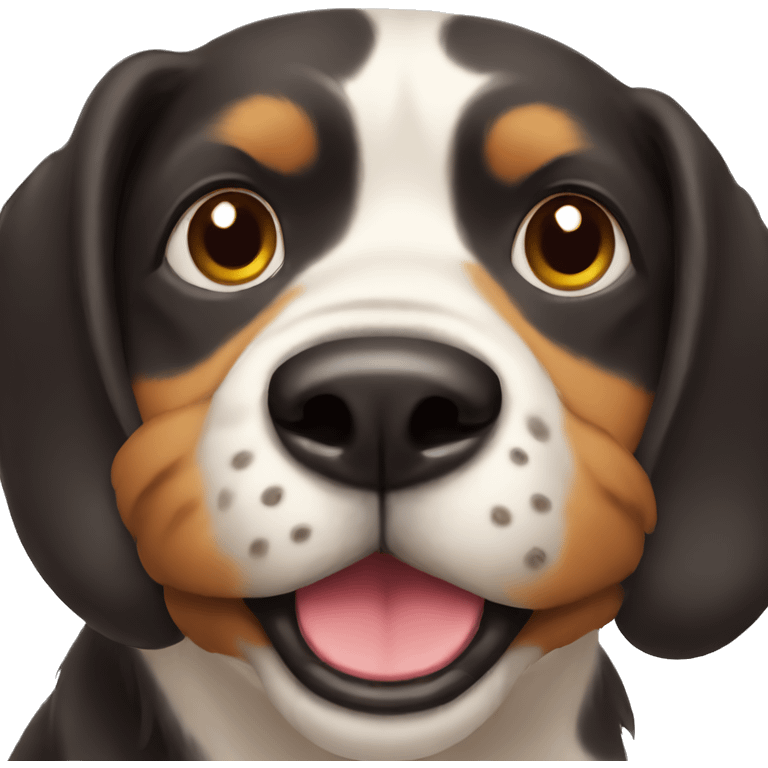 happy staring dog portrait emoji