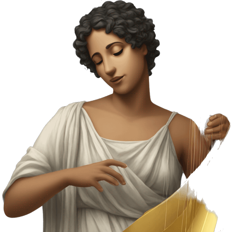 Sappho a harp in his hand emoji