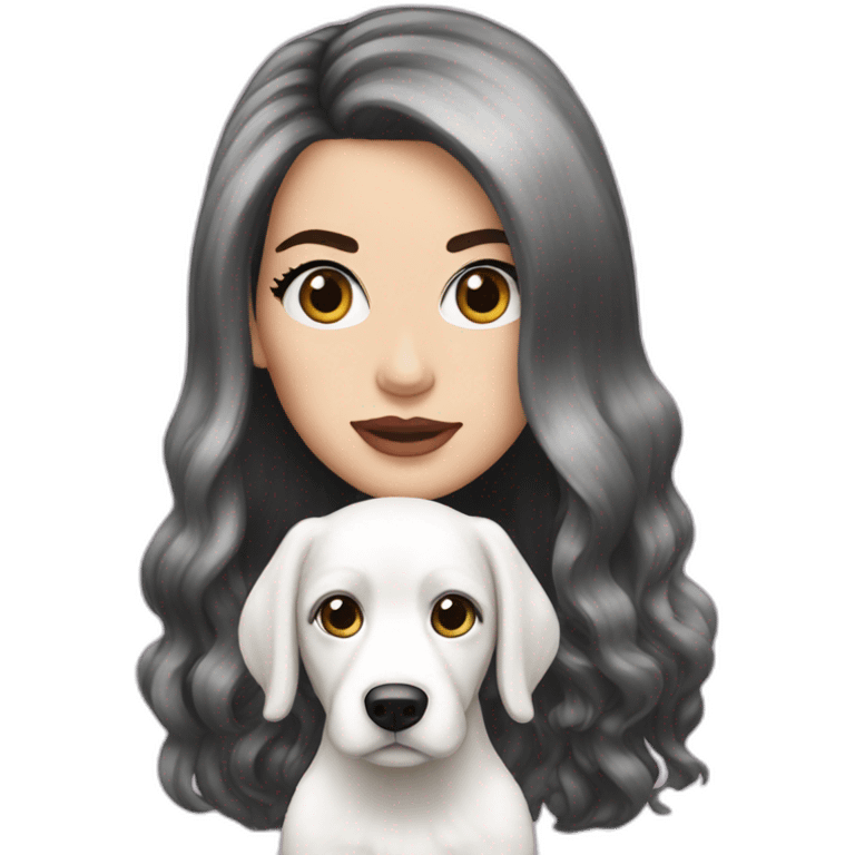 Katie perry long hair  with whitedog emoji