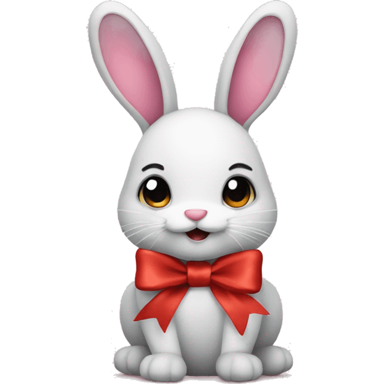 bunny with ribbon  emoji