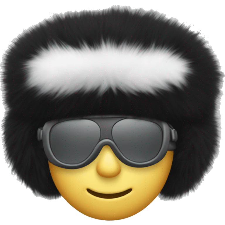 black Fur aviador hat emoji