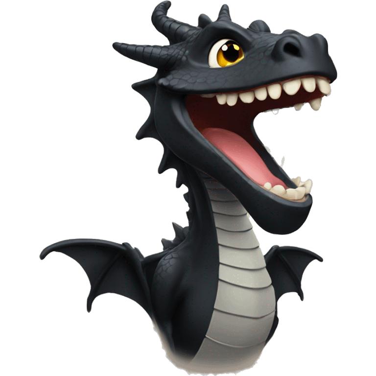 laughing black dragon emoji