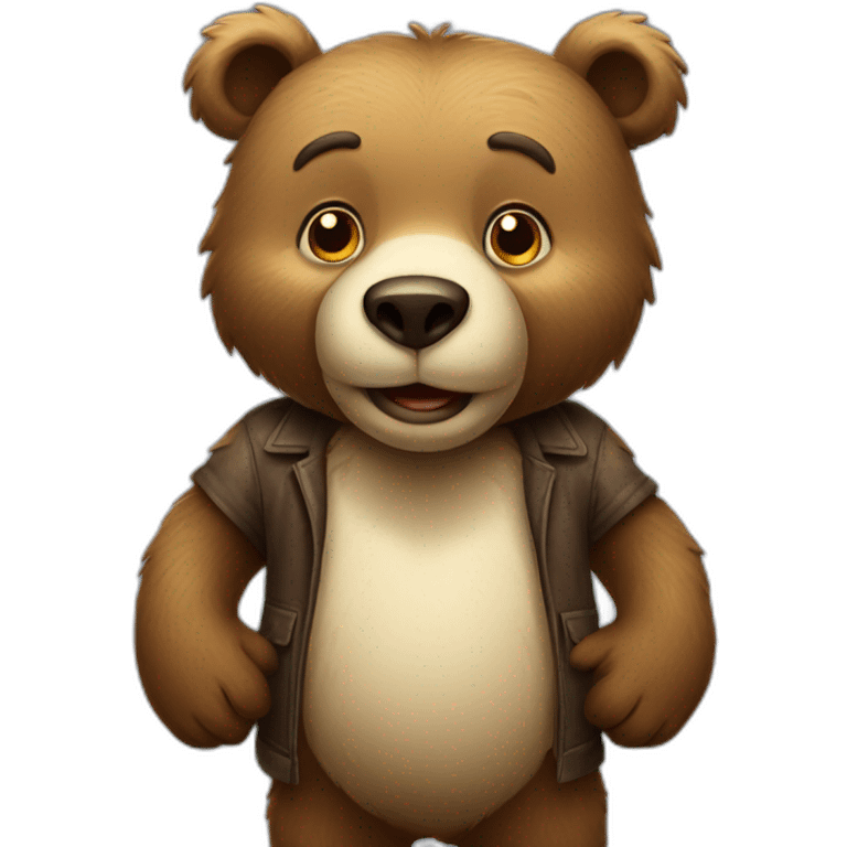 Toon Bear standing emoji