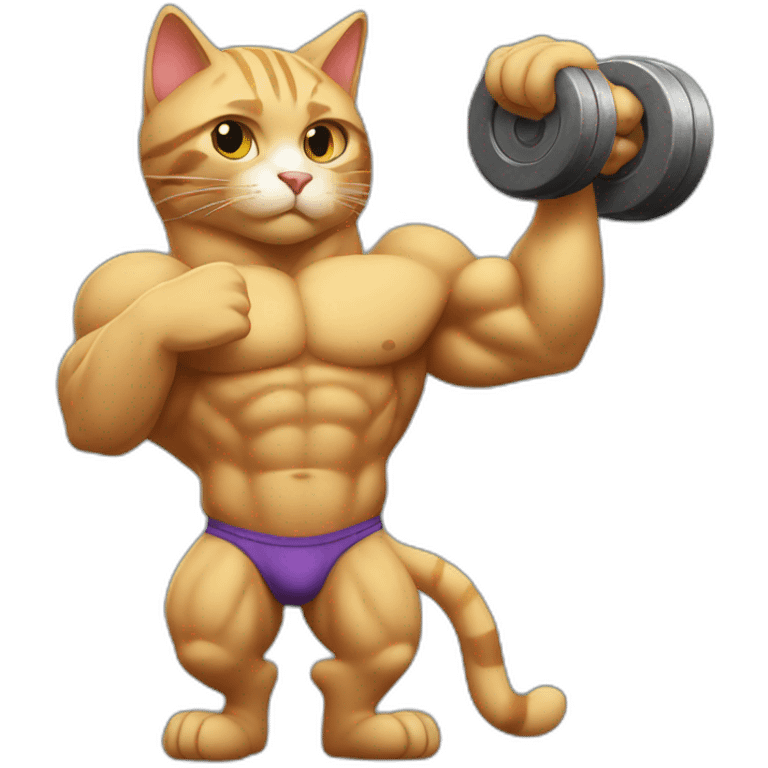 Bodybuilder cat CrossFit  emoji