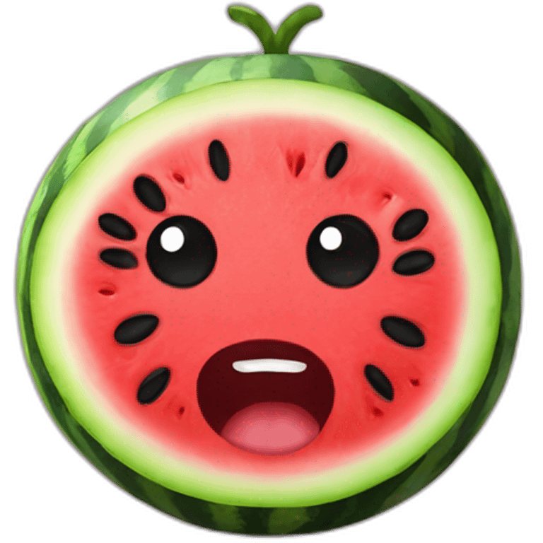 watermelon with eyes and mouth emoji