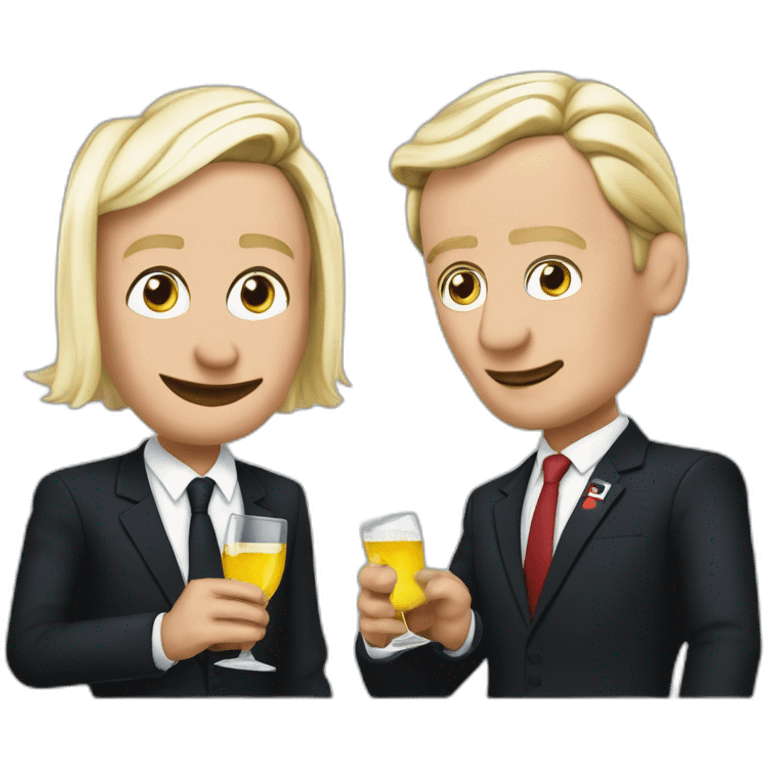 Tipsy macron and lepen emoji