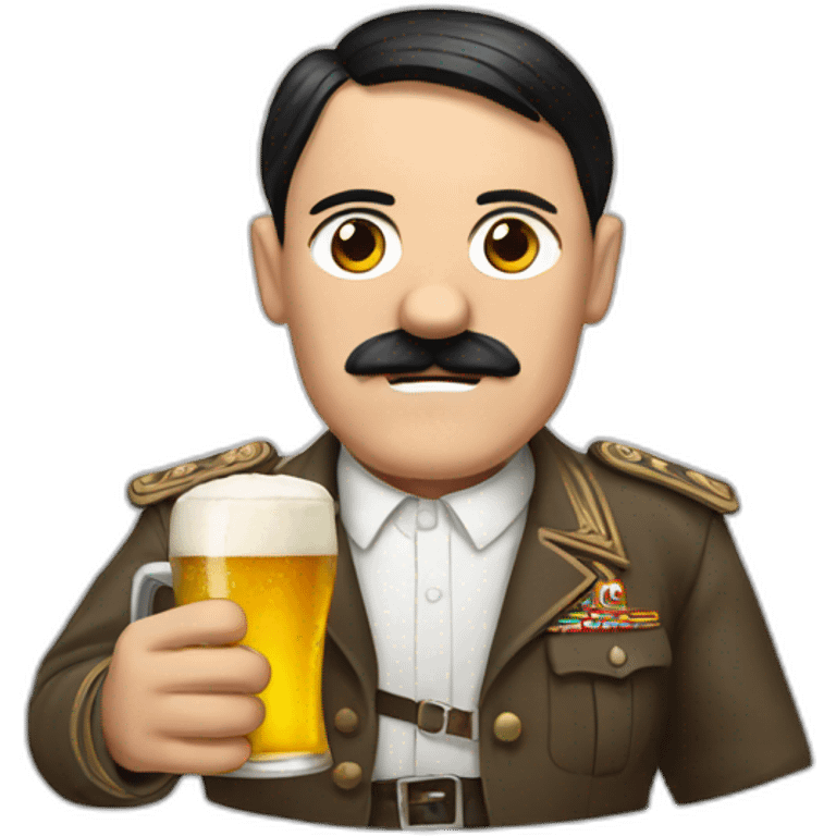 Hitler with beer emoji