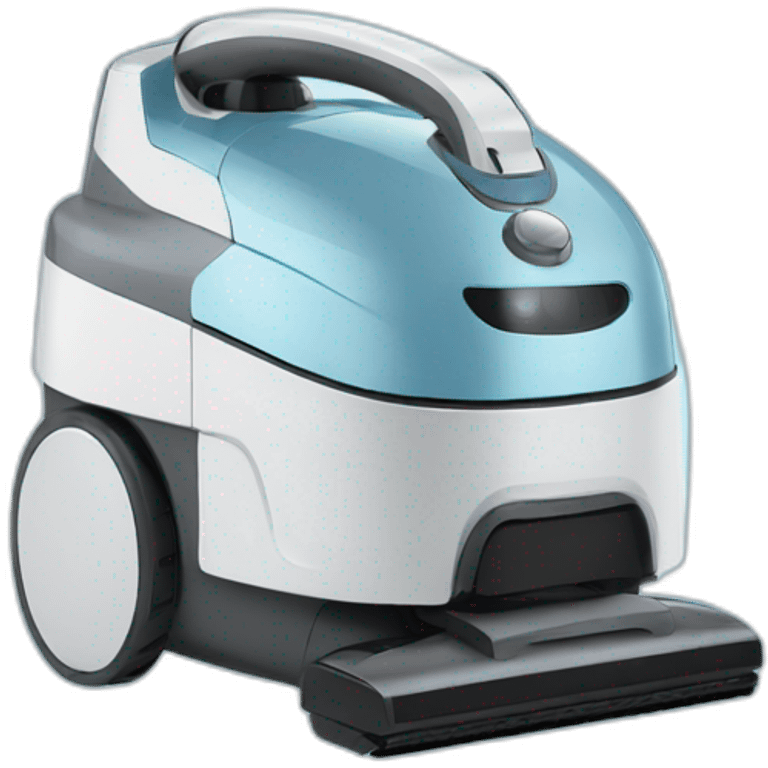 vacuum cleaner robot, very simple design with blue sky colour emoji