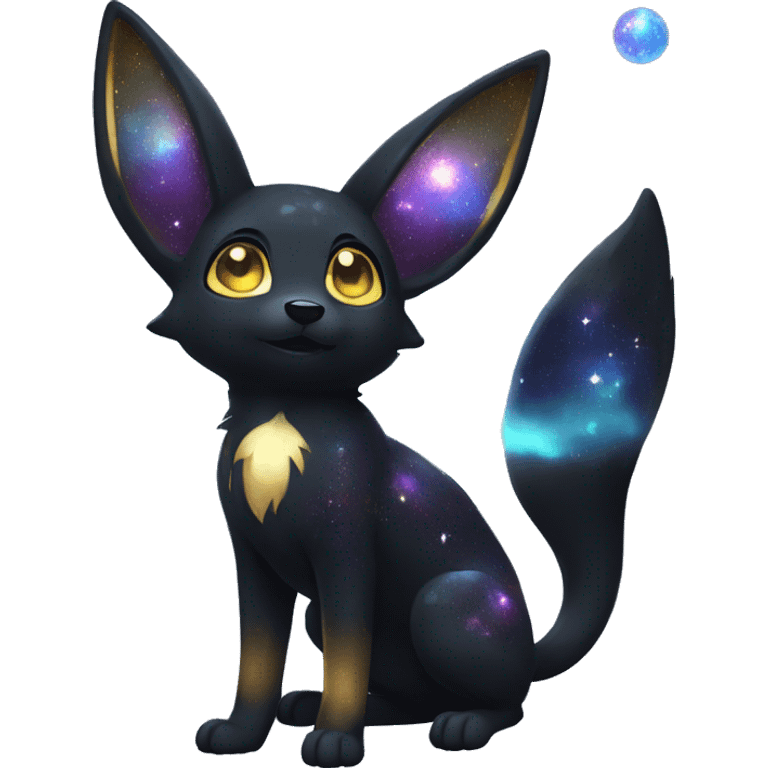 Shiny Sparkly Nebula Umbreon full body emoji