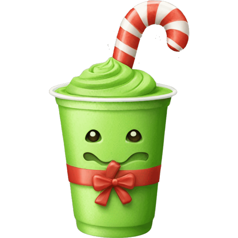 Matcha with a candy cane emoji