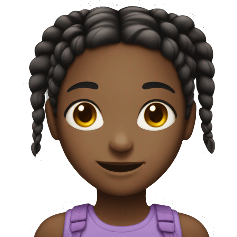 girl black with braids hair smiling face  emoji