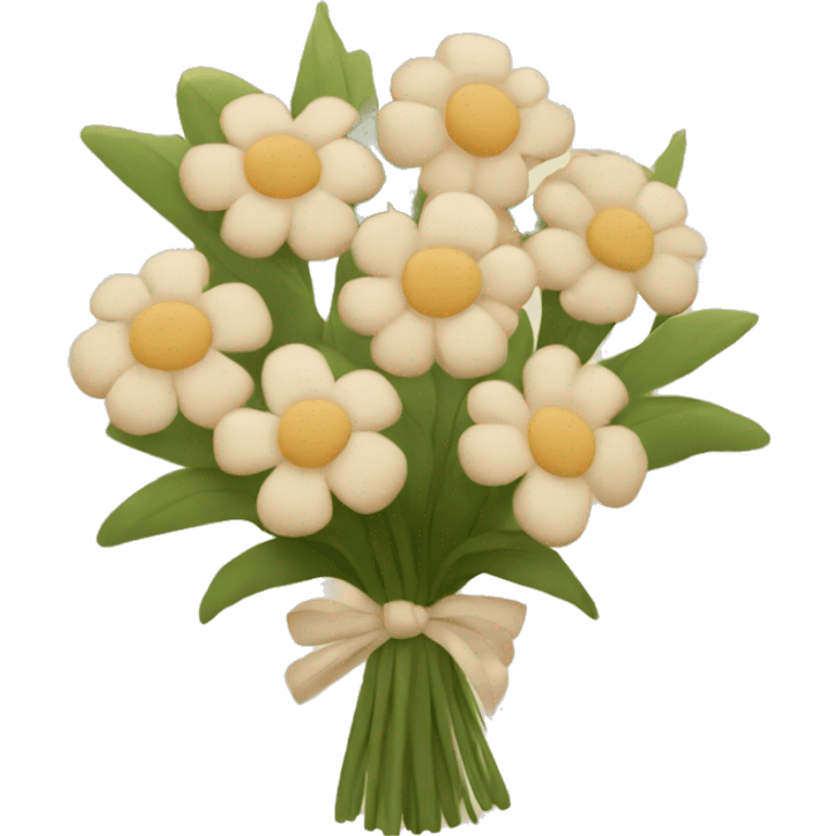 Beige flower Bouquet  emoji