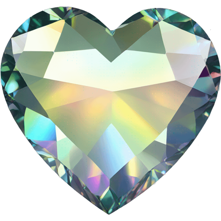 Heart shaped 56-carat iridescent diamond emoji