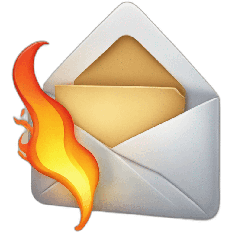 Iphone mail with the notification flaming emoji