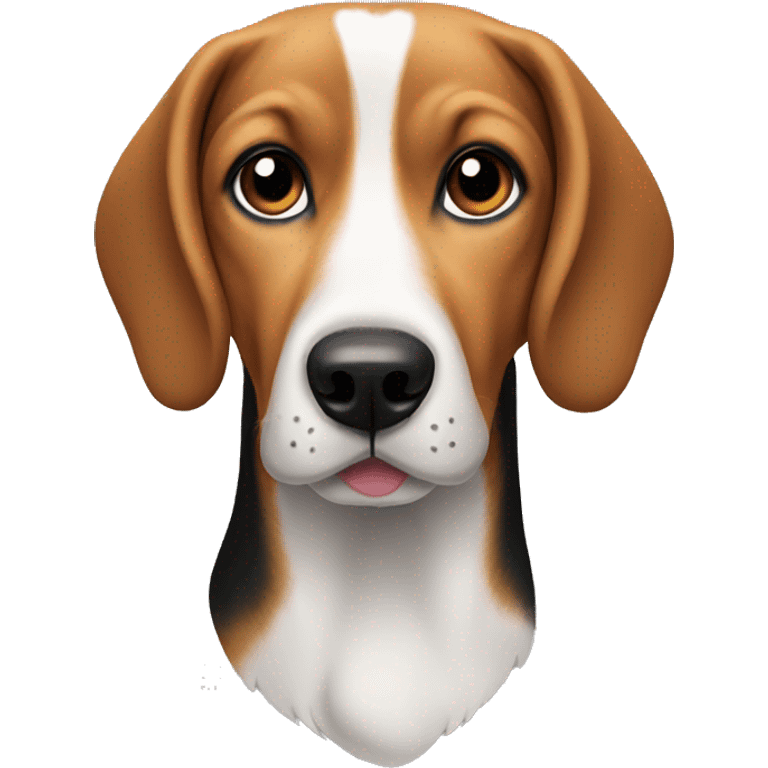 Beagle face with dark ears emoji