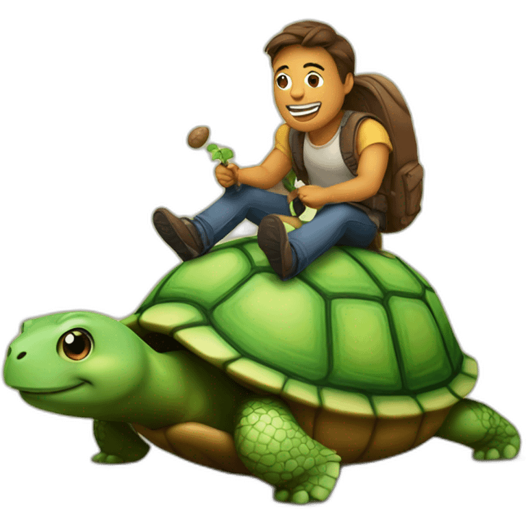 Potatoe riding a turtle emoji