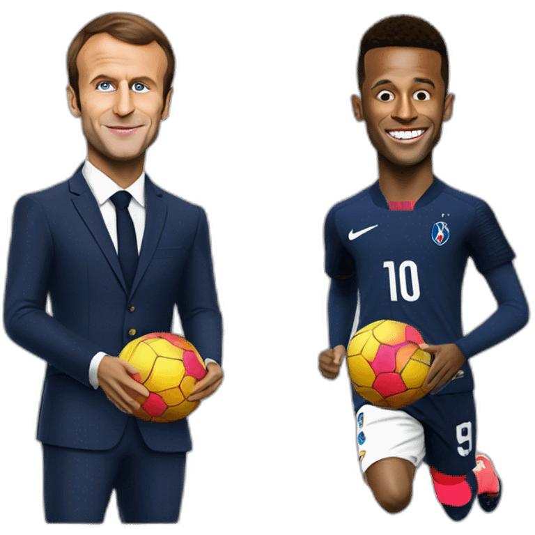 Emmanuel Macron et neymar Jr en train emoji