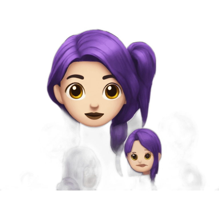 wednesday addams with purple hair emoji