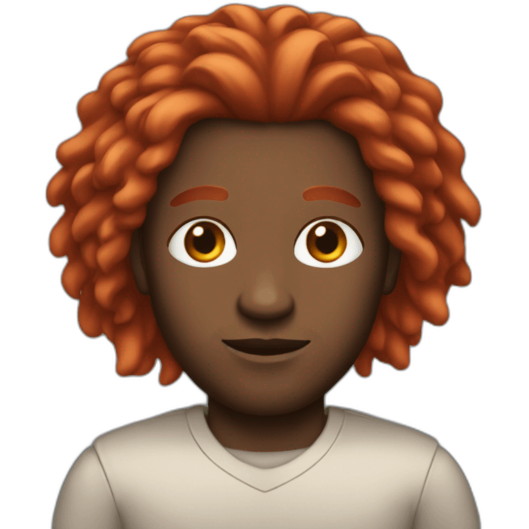 black man with long red straight hair emoji