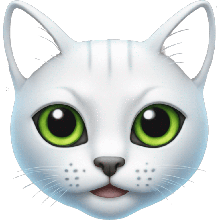 Gato blanco un ojo azul y el otro verde  emoji