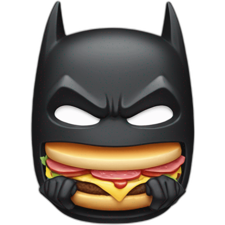 batman eating a ham burger emoji