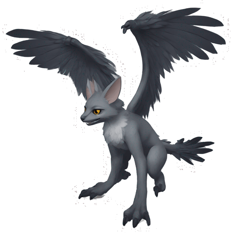 Anthro cool edgy Trico winged animal hybrid full body emoji