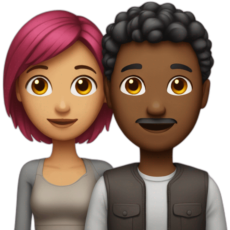 mixed color couple emoji