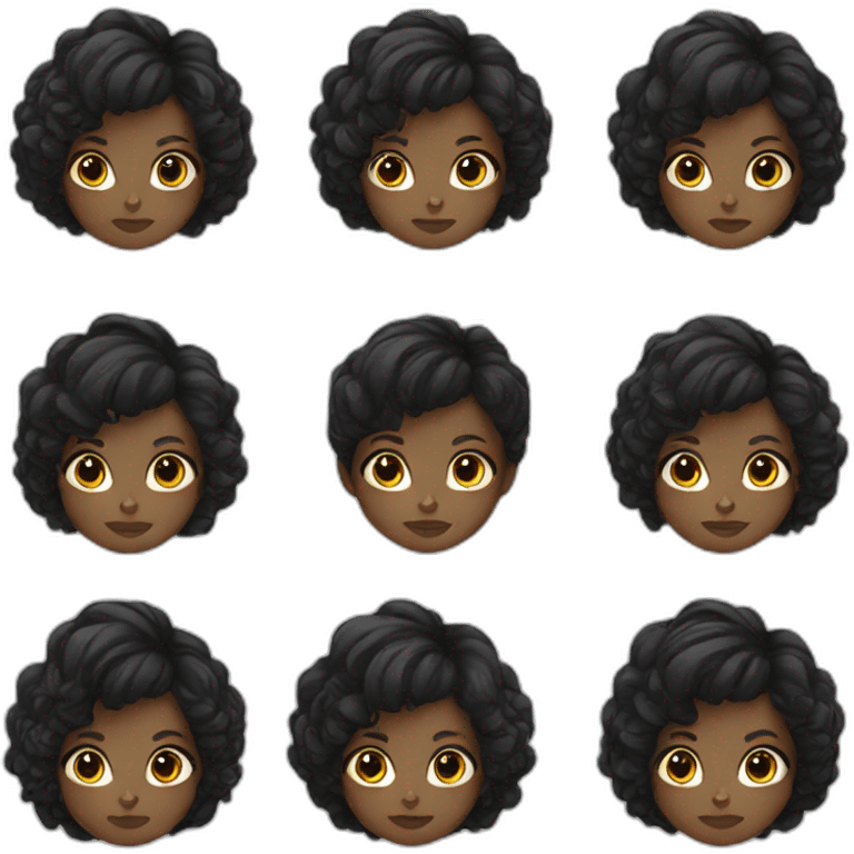 black hair girl emoji