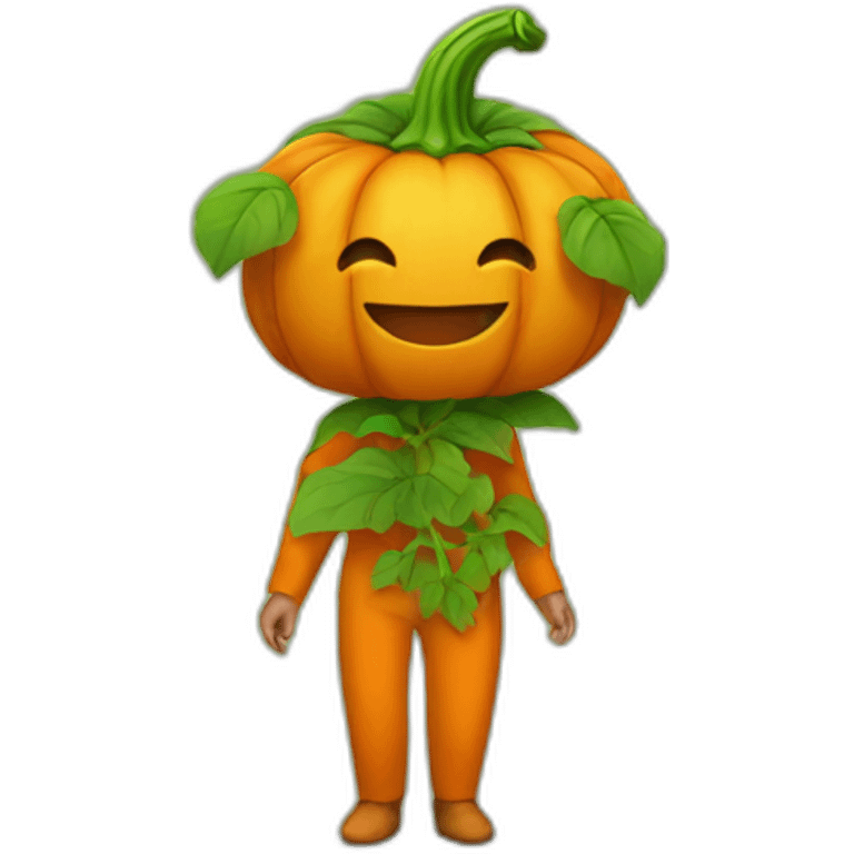 seedling in a pumpkin costume emoji