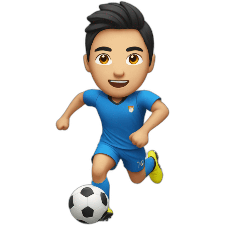 Asian soccer player running emoji