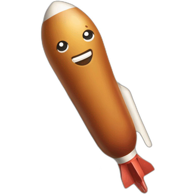 a rocket sausage emoji