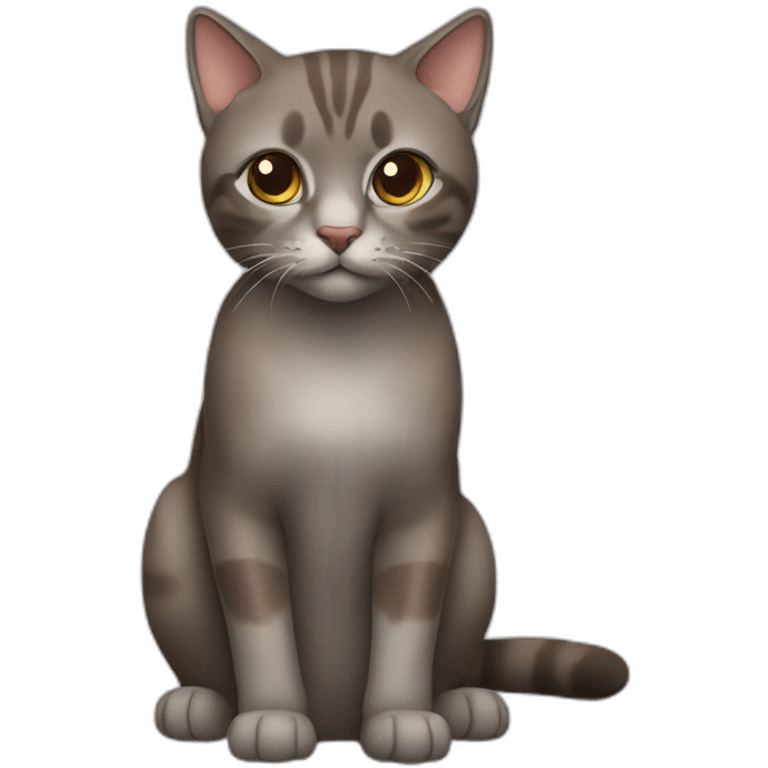 Brown and gray cats emoji