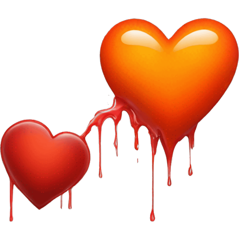 bleeding red heart glowing red-orange emoji